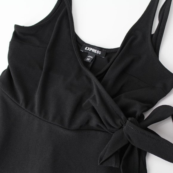 Express small black dress XXS hi-low stretch V-Neck tank 2XS - Picture 4 of 6